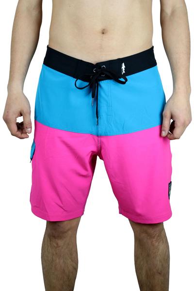 Plážové kraťasy MAUI Neon Aloha Board Blue